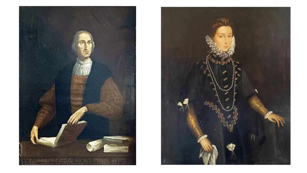 Retratos de Beatriz de Bobadilla y Cristóbal Colón en el Parador de la Gomera