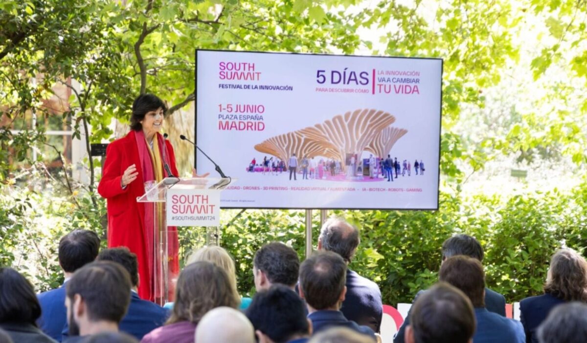 La presidenta de South Summit, María Benjumea, durante la presentación de la edición 2024.