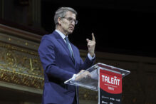 El líder del Partido Popular, Alberto Núñez Feijóo, clausura la V edición de TALEÑT, , este jueves en Madrid.