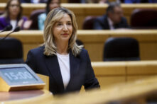 La senadora del PP Alicia García Rodríguez, durante el pleno del Senado que tumbó este martes la ley de Amnistía