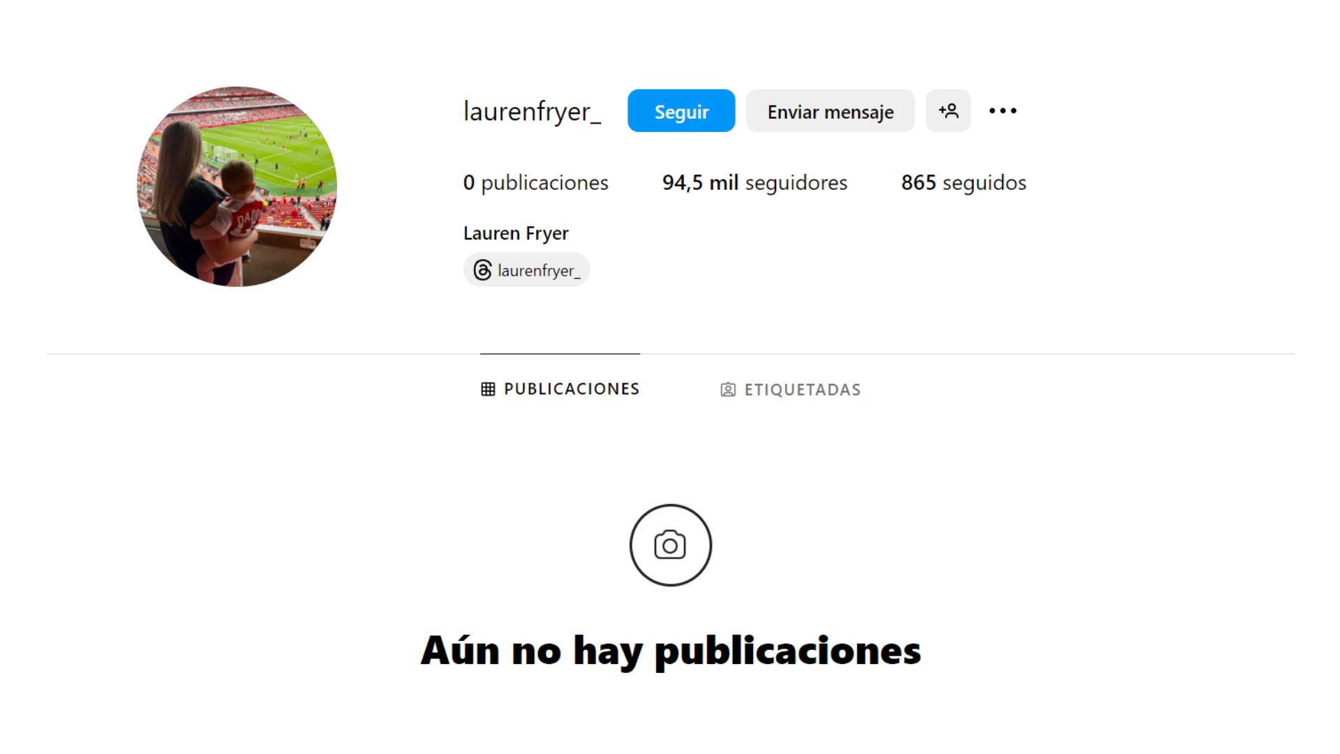 Perfil de Instagram de Lauren Fryer.