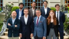 Los socios de Hyperion Fund con el equipo de Rasmussen Global antes de su reunión en Madrid.