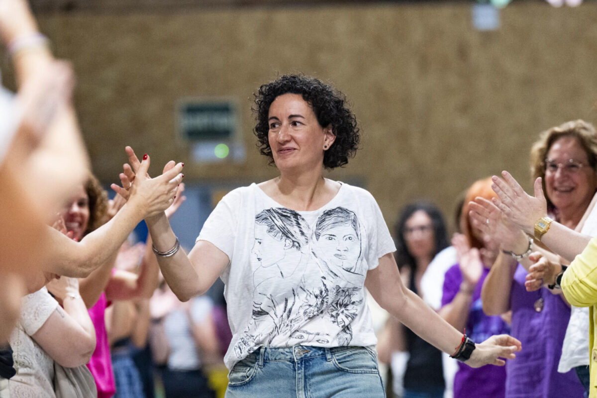 Marta Rovira, a su llegada a la Asamblea Nacional de Mujeres de ERC, en Olessa de Montserrat