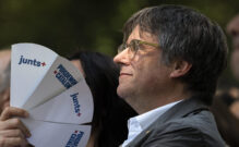 Puigdemont, este sábado, durante el acto que Junts ha celebrado en el sur de Francia