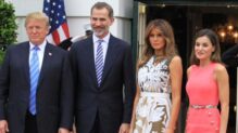 Los Reyes en el despacho oval junto a Donald Trump y Melania