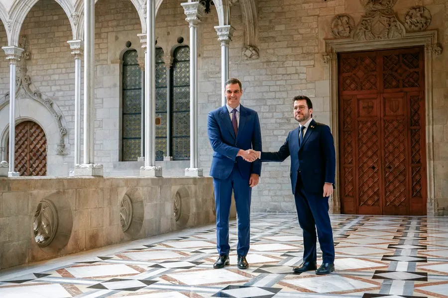 Pedro Sánchez y Pere Aragonès, en el Palau de la Generalitat, en una imagen de archivo