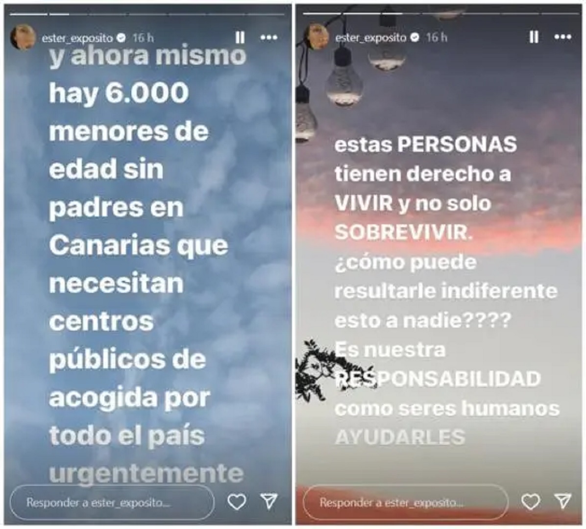 Mensaje de Ester Expósito contra Vox - Sociedad