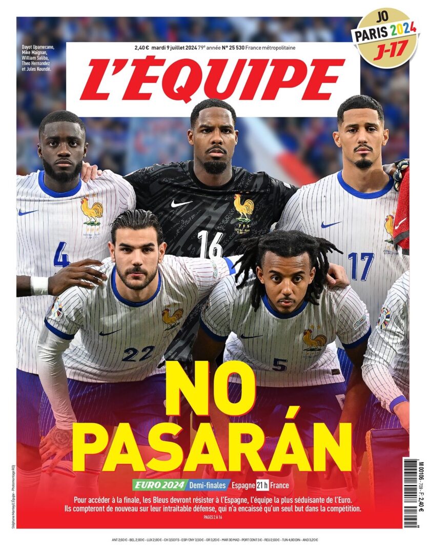 La portada de L'Equipe que enfurece a los españoles a unas horas del partido