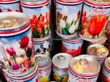 Latas de bulbas de tulipanes, Amsterdam