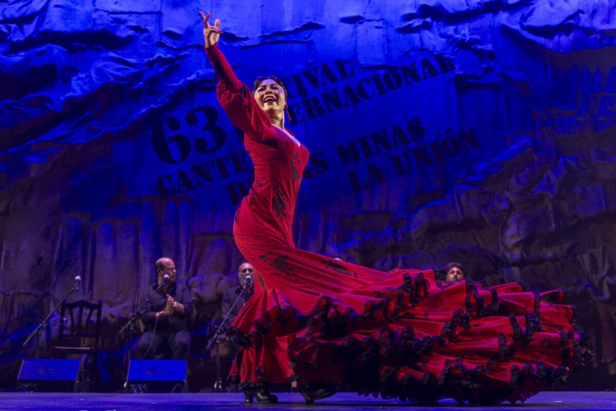 La bailaora flamenca japonesa La Yunko Hagiwara, ganadora del Desplante Femenino del Festival Internacional del Cante de Las Minas de La Unión (Murcia)