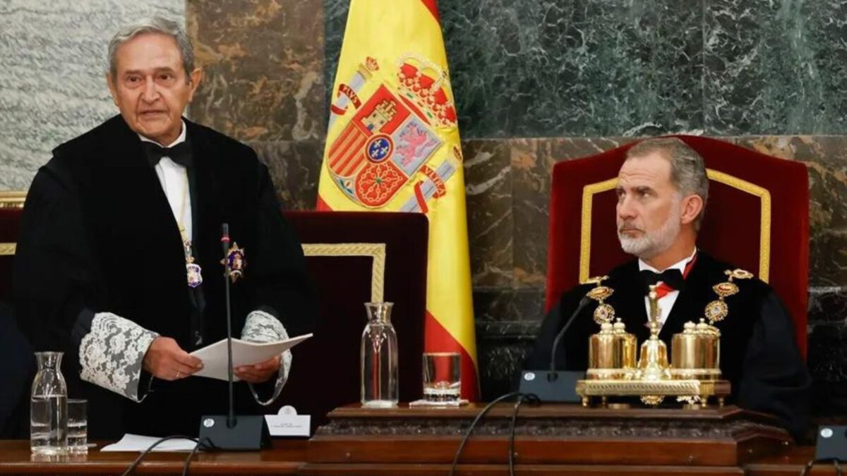 Felipe VI, ante el discurso del presidente del TC, Francisco Marín en 2023