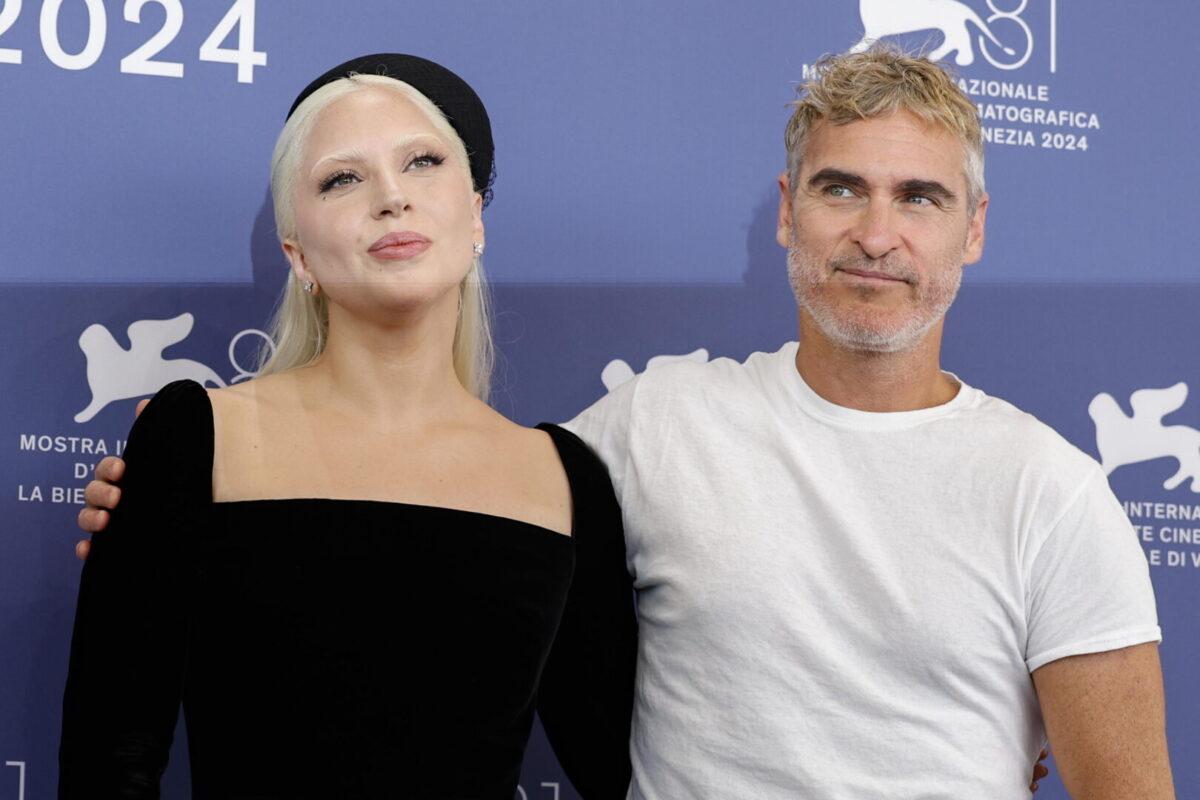 La cantante y actriz Lady Gaga y el actor Joaquin Phoenix durante la presentación de 'Joker: Folie a Deux' en el Festival de Venecia