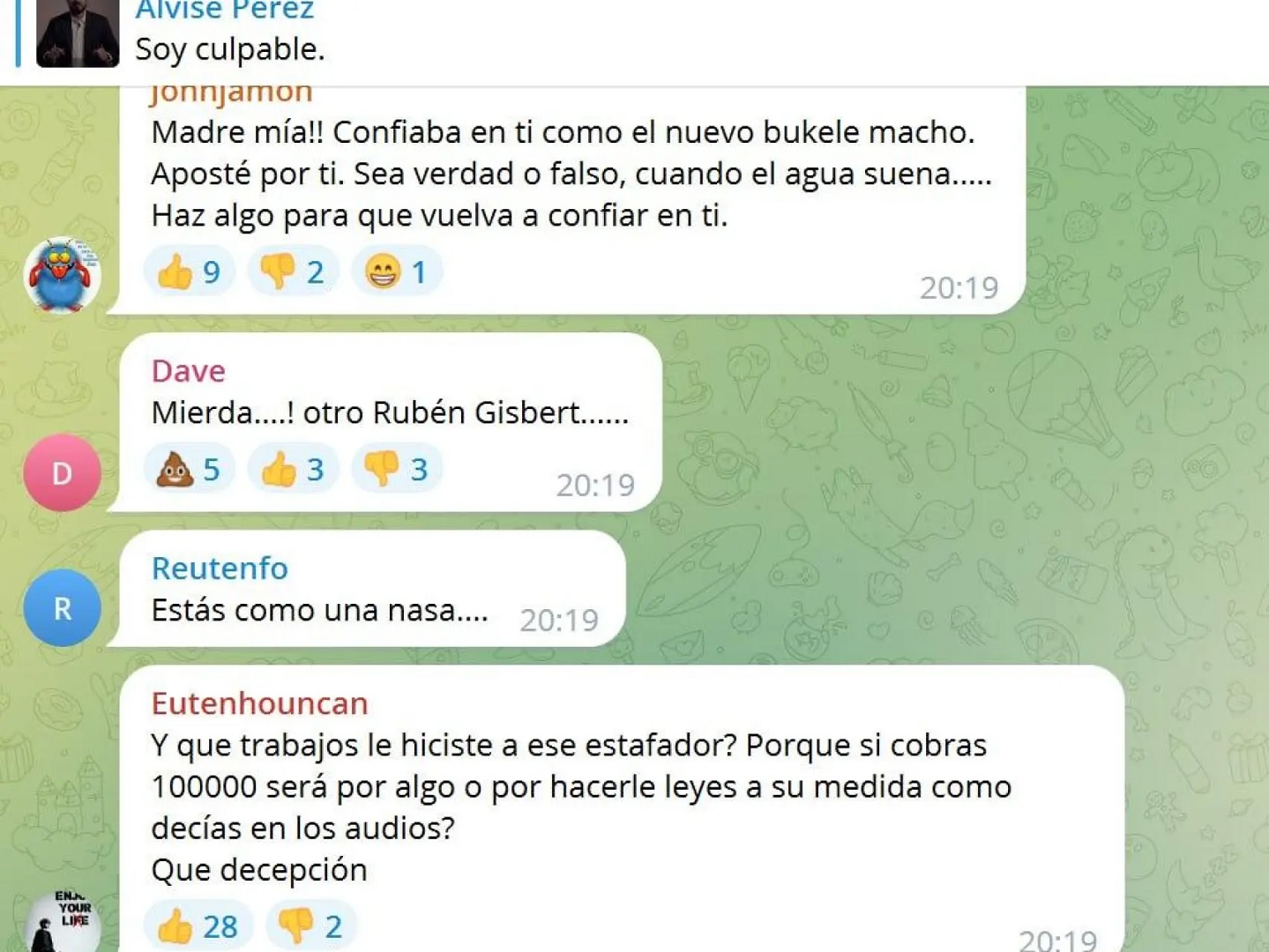 Críticas al Telegram de Alvise - Política