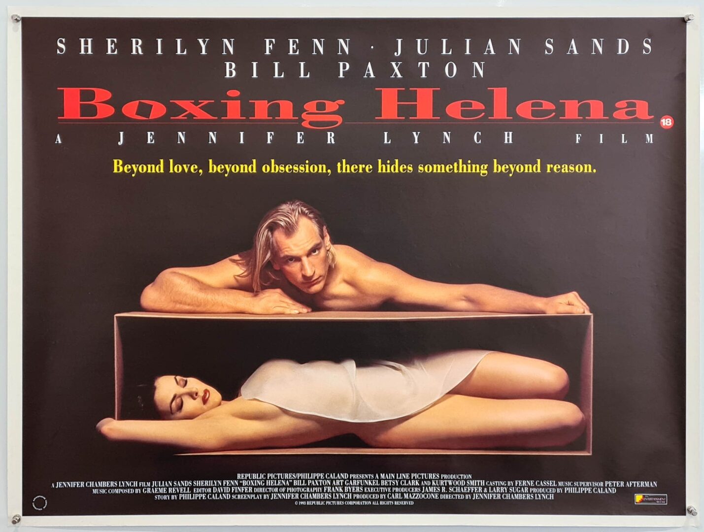 Cartel de Mi obsesión por Helena (1993), pionera del body horror femenino dirigida por Jennifer Lynch, hermana de David Lynch