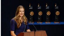 La Princesa Leonor, durante su discurso en la entrega de premios