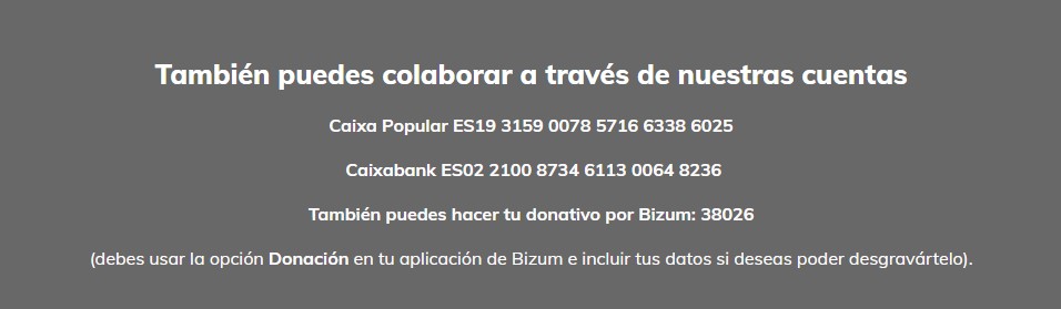 Las cuentas bancarias habilitadas por Cáritas Valencia