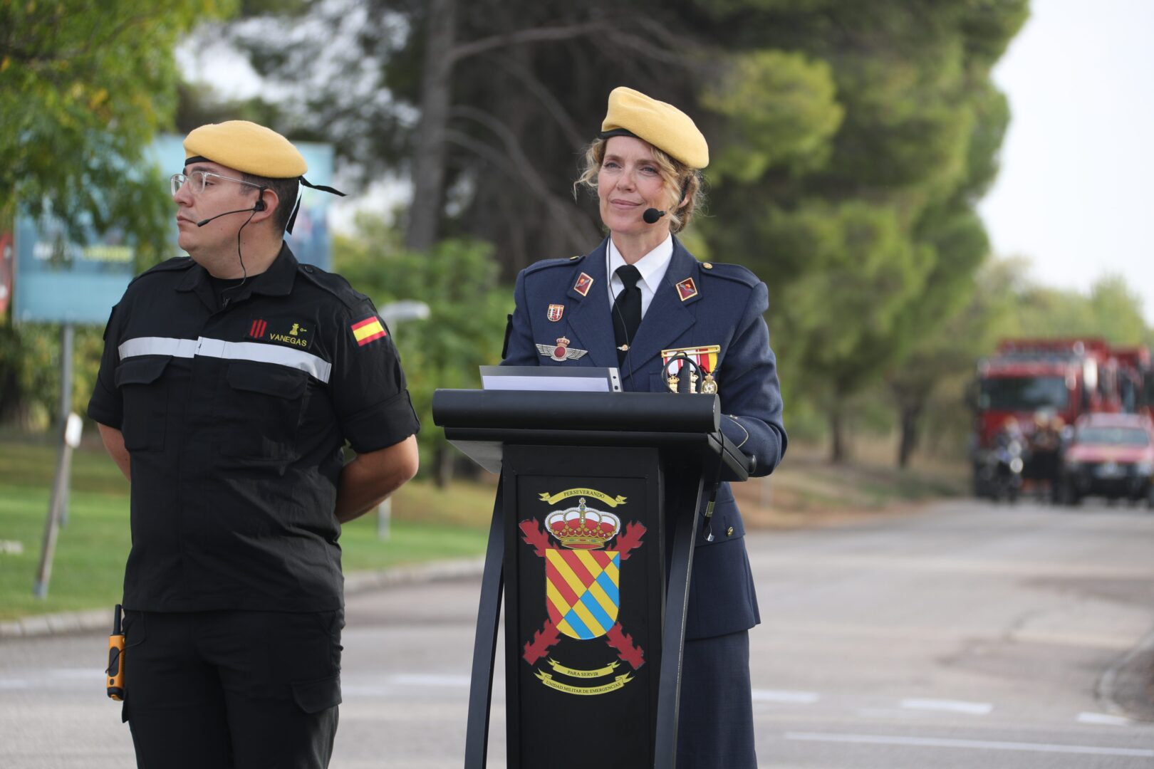 Alejandra Navas, en un acto militar