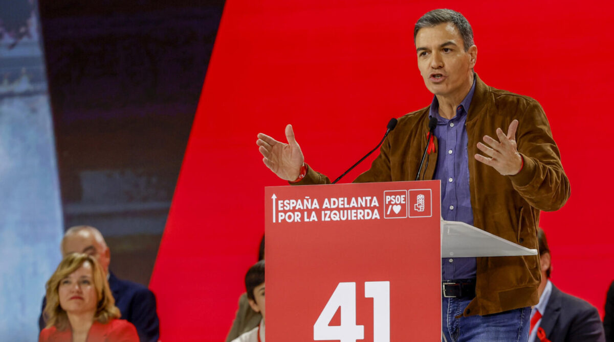 El presidente del Gobierno, Pedro Sánchez durante el 41º Congreso Federal del PSOE reunido en Sevilla este domingo