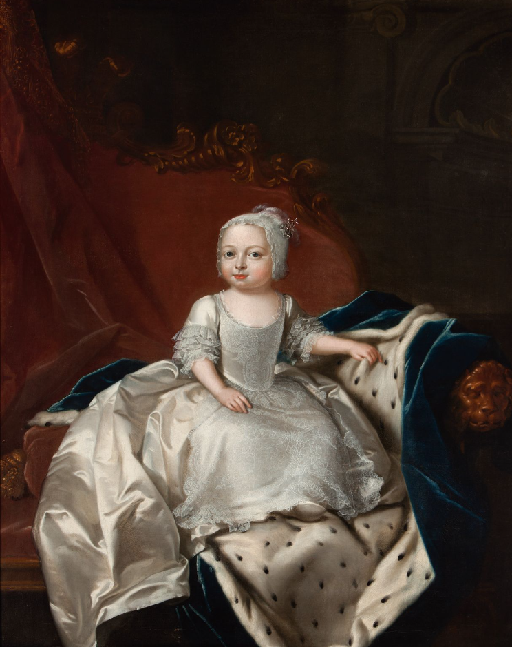 La princesa Carolina Matilde de Gales, pintado en 1752 por Willem Verelst