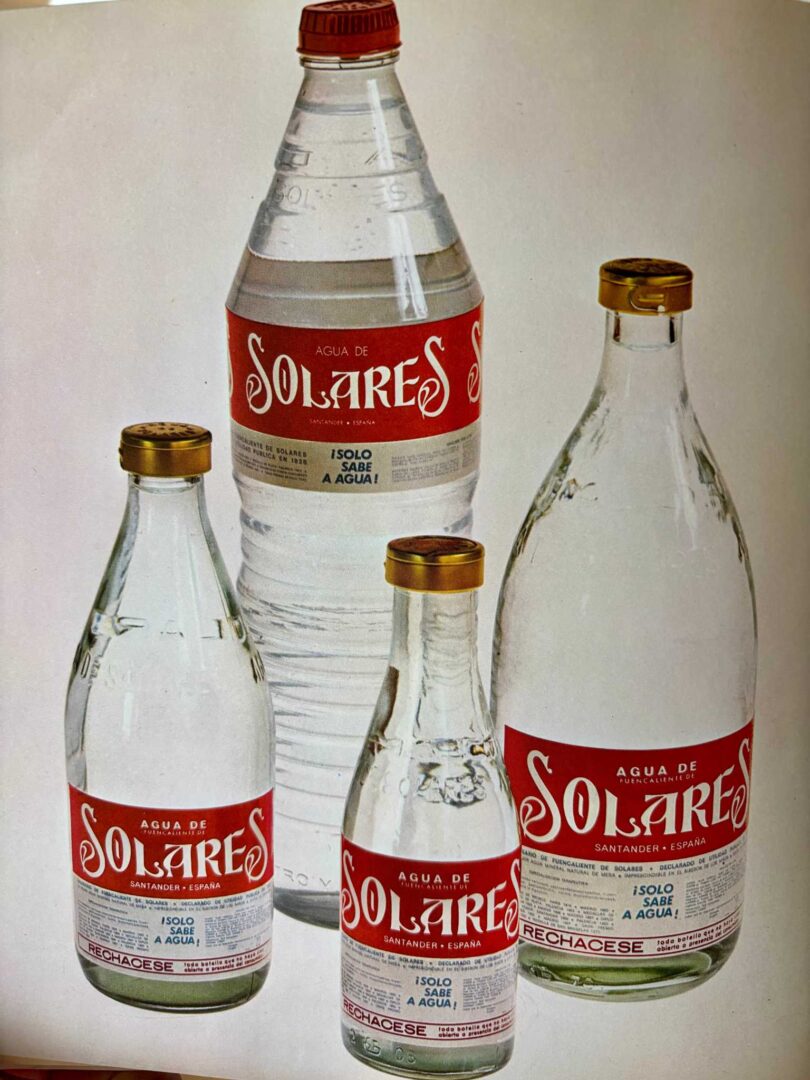 Cartel publicitario del agua de mesa de Solares de los años 50